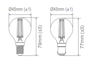 Domus Fancy Round G45 Dimmable B15 Filament Lamps and Globes 2700K 6500K Clear 4.8W 240V IP20 - 65928, 65929 - Domus Lighting