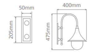 Domus MONACO WALL BRACKET POST Accessories Beige / Black / Burgundy / Green / White - 16016, 16017, 16018, 16019, 16020 - Domus Lighting