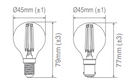 Domus Fancy Round G45 Dimmable E14 Filament Lamps and Globes Clear 4.8W 240V IP20 - 65926, 65927- Domus Lighting