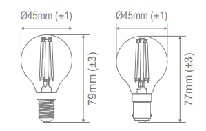 Domus Fancy Round G45 Dimmable E14 Filament Lamps and Globes Clear 4.8W 240V IP20 - 65926, 65927- Domus Lighting