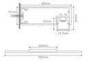 Domus SHADOW-LINE 900mm Vanity or Picture Light LED Interior Wall Light Tri - Matt Black 9W 240V IP20 - 23560, 23562, 23564 - Domus Lighting