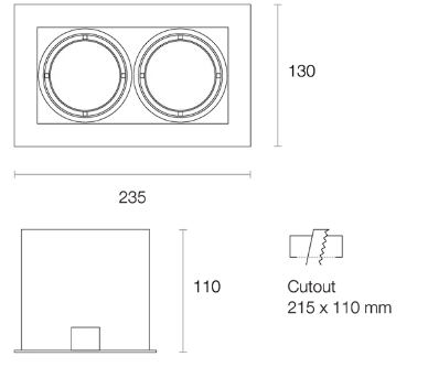 Trend Miniled XMA210 LED Downlights White/ Black/ Silver 2x10.5W 180-265V IP20 - XMA2103, XMA2104