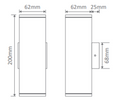 Domus ALPHA-2 GU10 Up/Down Exterior Wall Lights Tri - Anodised Aluminium 2x6W 240V IP65 - 19133, 19397, 19402, 19403- Domus Lighting