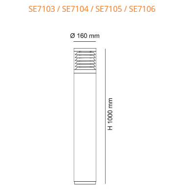 SAL SE7106 Base LED Bollards Black 240V IP54 - SE7106BK/LGLS- SAL Lighting