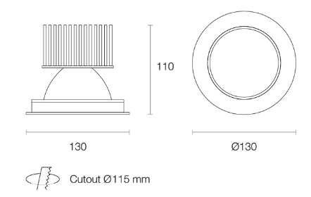 Trend Midiled XDS25 LED Downlights 3000K 4000K White / Black / Silver 25W 180-265V IP44 - XDS253, XDS254 - Trend Lighting