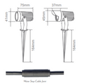 Domus ZOOM-PRO C/W HOOD Garden Spike Lights Tri - Black 5W 12V/24V IP67 - 25702 - Domus Lighting