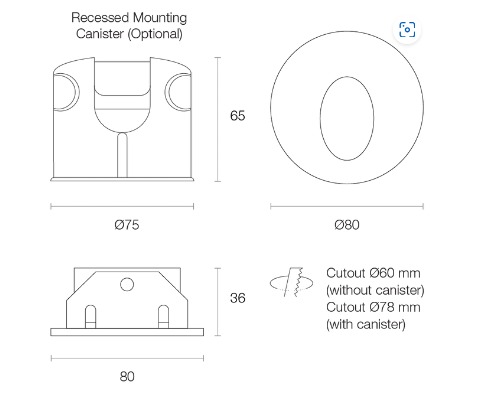 Trend Step VSTR3 Round Garden Steps and Up Lights 3000K White / Black 3W IP67 - VSTR33-MB-Bk, VSTR33-MB-Wh - Trend Lighting