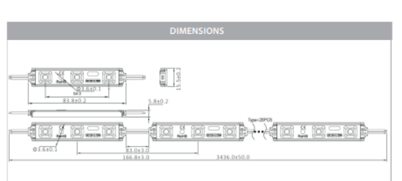 Havit Signage Modules LED Strip and Channels 3000K 0.72W 12V IP65 - HV9794-IP65-20-3K - Havit Lighting