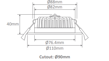 Domus BOOST-10 Round Recessed Dimmable LED Downlight Tri - Black 10W 240V IP54 - 20727 - Domus Lighting