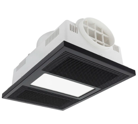 Brilliant SOLACE-XL 4-in-1 Bathroom Heater Ceiling Fan Tri - Matt White / Matt Black 15W 220-240V - 21785/06, 21785/05 - Brilliant Lighting