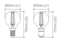 Domus Fancy Round G45 Dimmable E14 Filament Lamps and Globes Frosted 4.8W 240V IP20 - 65970, 65971 - Domus Lighting