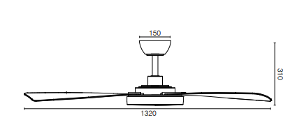 Brilliant MASCOT 52in Ceiling Fan Matt White / Matt Black 220-240V - 22197/06, 22197/05 - Brilliant Lighting