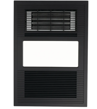 Brilliant SOLACE-XL 4-in-1 Bathroom Heater Ceiling Fan Tri - Matt White / Matt Black 15W 220-240V - 21785/06, 21785/05 - Brilliant Lighting