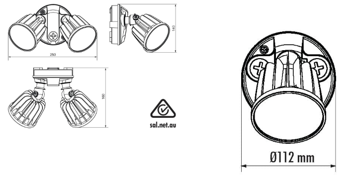 SAL STARGEM III SE7080/2TC LED Flood Light Tri- White 30W 240V IP65 - SE7080/2TC/WH