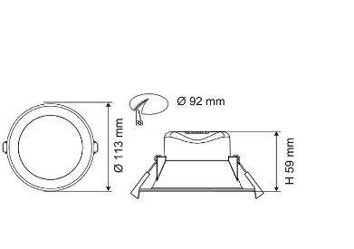 SAL WAVE S9065TC LED Downlight Tri - White 8W 240V IP44 - S9065TC WH