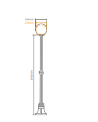 Domus SIENA 1LT 2.21M 250mm Opal Post LED Flood Light Beige/ Black/ Burgundy/ Green/ White IP43 - 15602, 15603, 15604, 15605, 15607