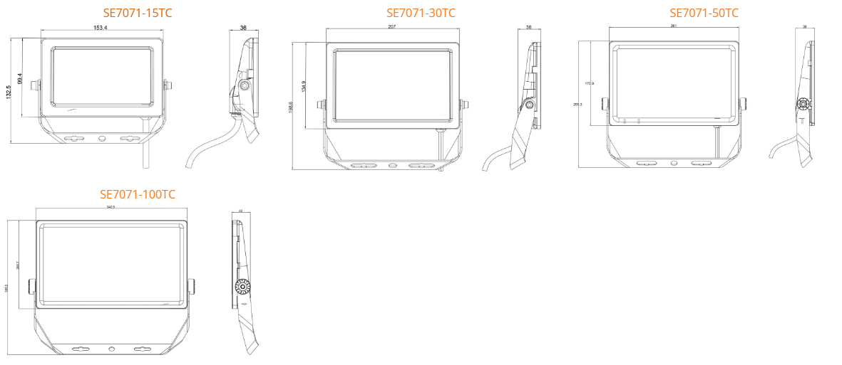 
SAL STARPAD II SE7071TC LED Flood Light Tri- Black/ Silver/ White 15/100W 240V IP65 - SE7071
