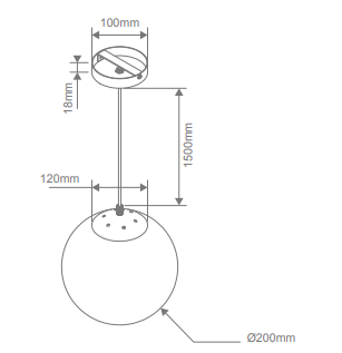 Domus Bubble-200 Dimmable Clear Ball Interior Pendant Antique Brass/ Black/ Chrome/ Rose Gold/ Satin Brass/ Satin Chrome/ White 240V IP20 - BUBBLE