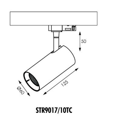 SAL UNITREK STR9017/10TC LED Track Light Tri- White/ Black 10W 240V IP20- STR9017/10TC/WH, STR9017/10TC/BK