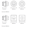 Domus Camino Square - Slot LED Interior Step Lights Tri - Black / White 3W 240V IP54 - 21743, 21744