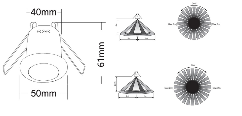 SAL PIR Sensors White 700W 240V IP20 - SMS807CR - SAL Lighting