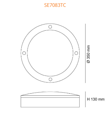 SAL COOPER SE7083TC Exterior Wall Lights Tri - Black / Silver 23W 240V IP65 - SE7083TC/BK, SE7083TC/SL -SAL Lighting