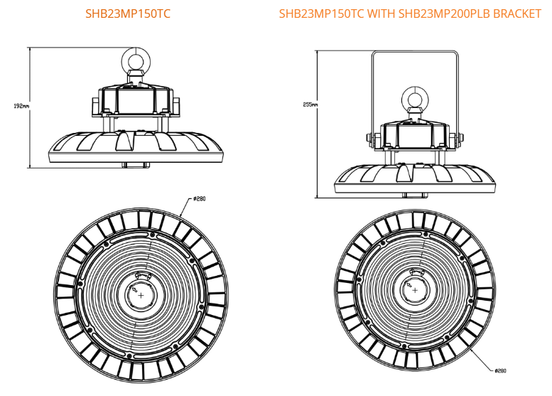 SAL UFO SHB23MP200TC LED High Bay Tri - Black 100/150/200W 240V - SHB23 - SAL Lighting