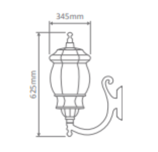 Domus VIENNA-LARGE WALL BRACKET C-ARM UP Exterior Wall Lights Beige / Burgundy / Black / Green / White - 16123, 16124, 16125, 16126, 16127 - Domus Lighting