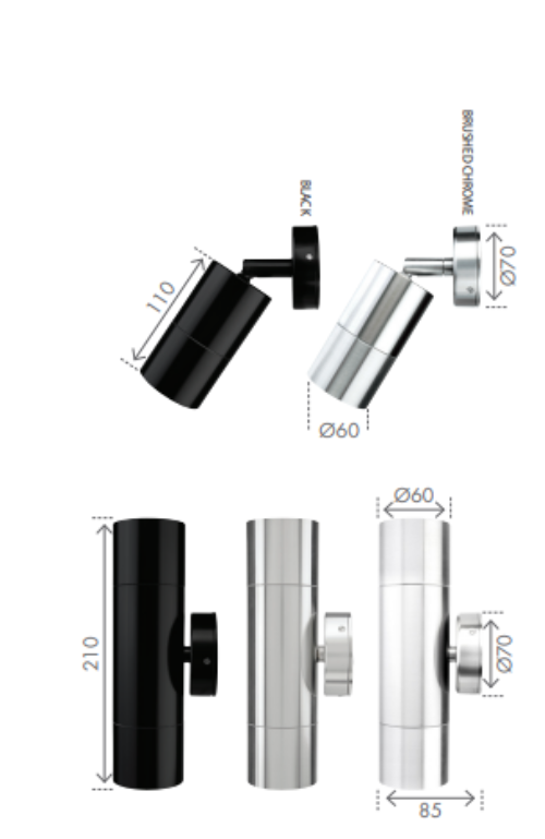 Brilliant SEAFORD - Up/Down Exterior Wall Lights 3000K 316 Stainless Steel 4W 240V IP65 - 20607/16 - Brilliant Lighting