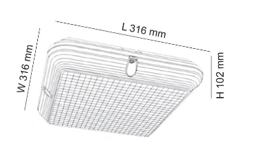 SAL Memphis Square SL9719SQ/EM LED Emergency 4000K White 22W 240V IP65 - SL9719SQ/EM - SAL Lighting