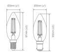 Domus Candle Dimmable E14 Filament Lamps and Globes 2700K 6500K Clear 4.8W 240V IP20 - 65924, 65925 - Domus Lighting