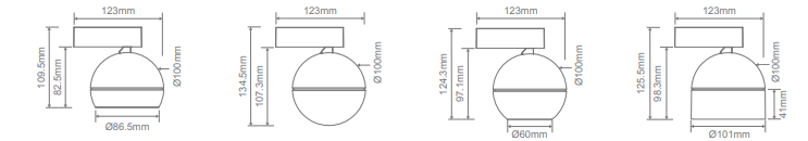 Domus Moon Dimmable Flood Interior Wall Light Tri - Black / White 6W/9W 240V IP20 - 22820, 22821 -Domus Lighting