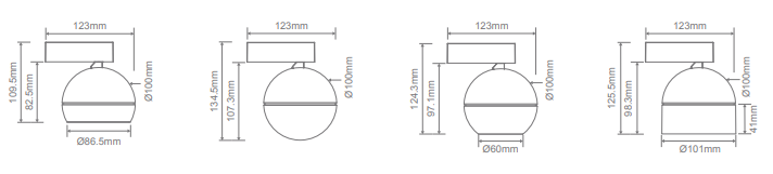 Domus Moon Dimmable Spot Interior Wall Light Tri - Black / White 6W/9W 240V IP20 - 22824, 22825- Domus Lighting