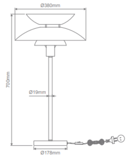 Domus ALLEGRA-TL Table Lamp Black/ Satin Chrome/ White 240V IP20 - 22704, 22705, 22706