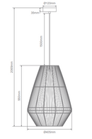 Domus Carter Large Paper Rope Interior Pendant Black / Natural 240V IP20 - 23144, 23145 - Domus Lighting