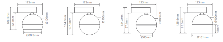 Domus Moon Dimmable Tube Interior Wall Light Tri - Black / White 6W / 9W 240V IP20 - 22826, 22827