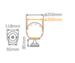 Domus SIENA SMALL PILLAR MOUNT 250MM OPAL LED Weatherproof Beige/ Black/ Burgundy/ Green/ White IP43- 15542, 15543, 15544, 15545, 15547