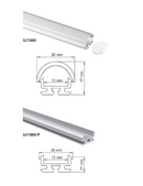 SAL Strip Channel SLT1000 LED Strip Kit Anodised Silver IP20 - SLT1000/P, SLT1000/2M, SLT2000/P/2M - SAL Lighting