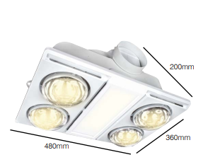 Brilliant SUPERNOVA - 4 Light Bathroom Mate Lamps and Globes 3000K 5000K White 14W 240V - 20749/05 - Brilliant Lighting