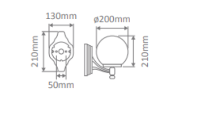 Domus SIENA WALL BRACKET UP 200MM OPAL Exterior Wall Lights Beige / Black / Burgundy / Green / White - 15518, 15519, 15520, 15521, 15523 - Domus Lighting