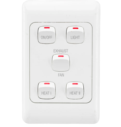 Brilliant SOLACE- 4-in-1 Bathroom Mate Ceiling Fans 4200K White/ Black 35W 240V IP20 - 21476/06, 21476/05