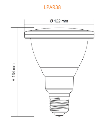 SAL LPAR38TC Lamps and Globes Tri- White 12W 240V IP65 - LPAR38TC