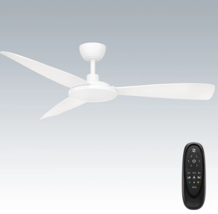 Brilliant MASCOT 52in Ceiling Fan Matt White / Matt Black 220-240V - 22197/06, 22197/05 - Brilliant Lighting