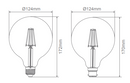 Domus G120 B22 Dimmable LED Filament Lamps and Globes 2700K 6500K Clear 7.5W 240V IP20 - 65942, 65943- Domus Lighting