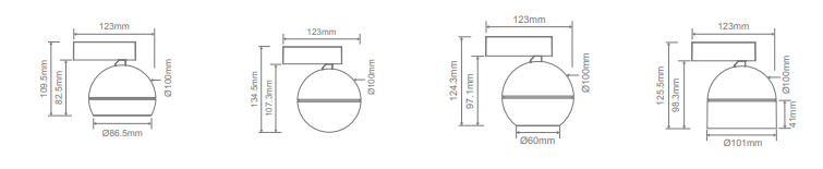 Domus Moon Trio Surface Mount Light Flood Dimmable LED Downlight Tri - Black / White 6/9W 240V IP20 - 22812, 22813- Domus Lighting