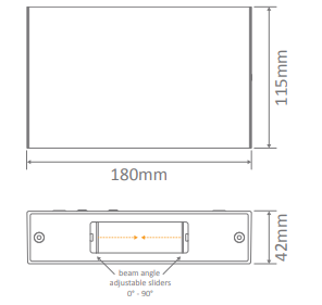 Sierra Round Two Way Wall Light 12W 240V IP65 - Dark Grey