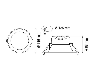 SAL WAVE S9066TC LED Downlight Tri - White 12W 240V IP44 - S9066TC WH