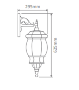 VIENNA-LARGE WALL BRACKET DOWN POWDER COATED FINISH B22