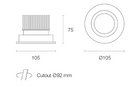 Trend Platinum P12C LED Downlights 3000K 4000K White / Black / Silver 10W 180-265V IP20 - P12C3, P12C4 Trend Lighting