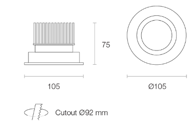 Trend Platinum P12C LED Downlights 3000K 4000K White / Black / Silver 10W 180-265V IP20 - P12C3, P12C4 Trend Lighting